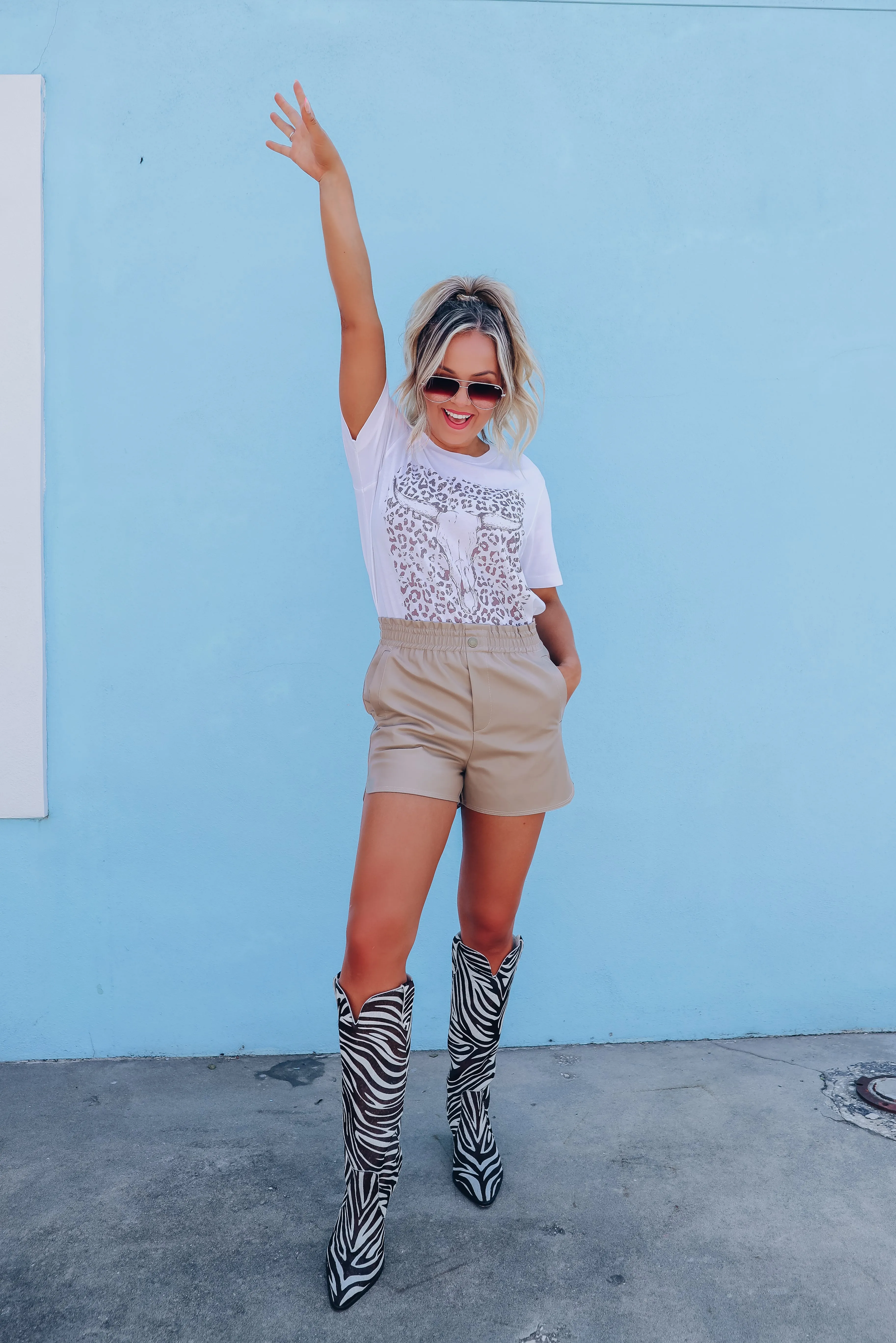 Farrah Faux Leather Shorts - Taupe