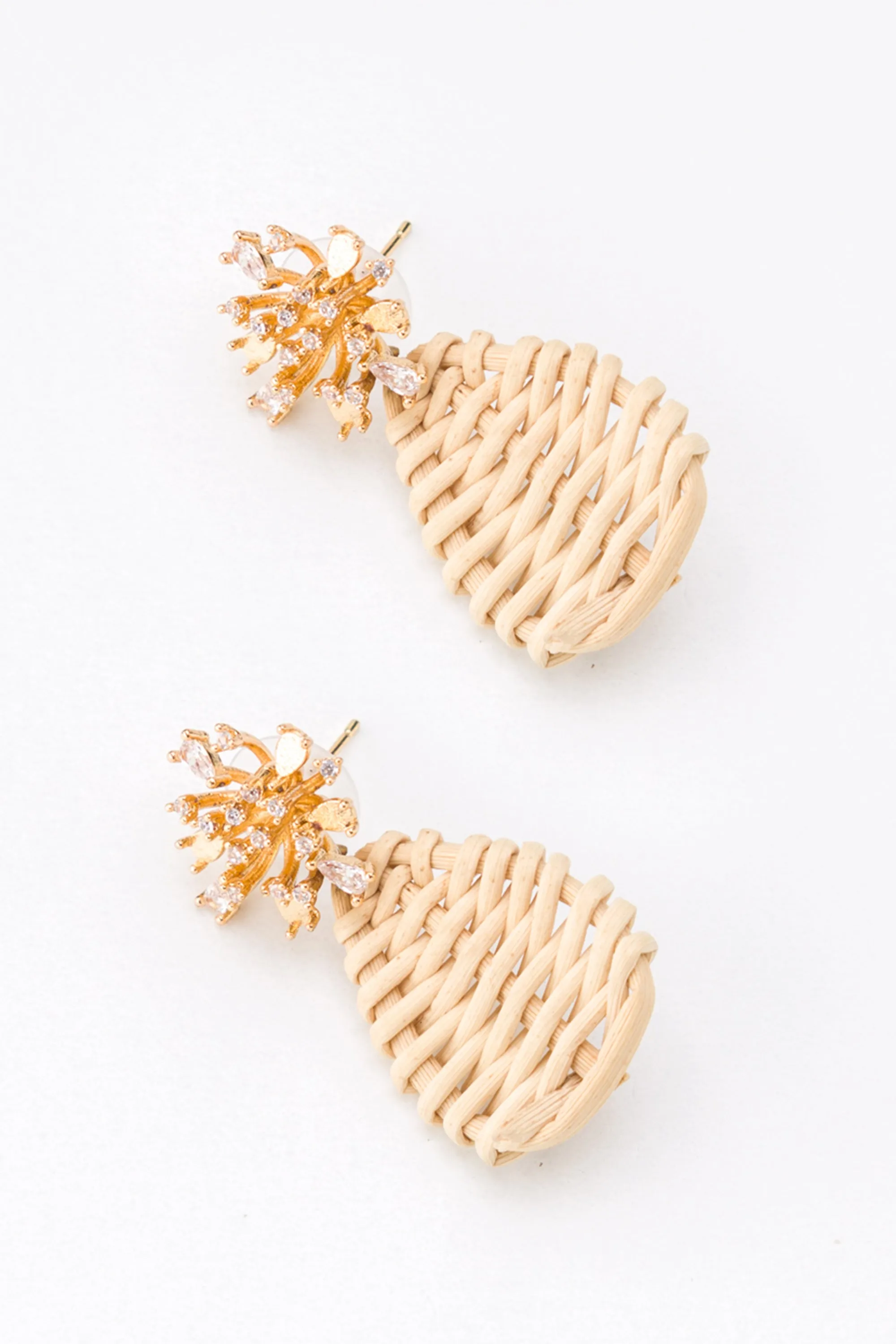Fergie Woven Rattan Earrings