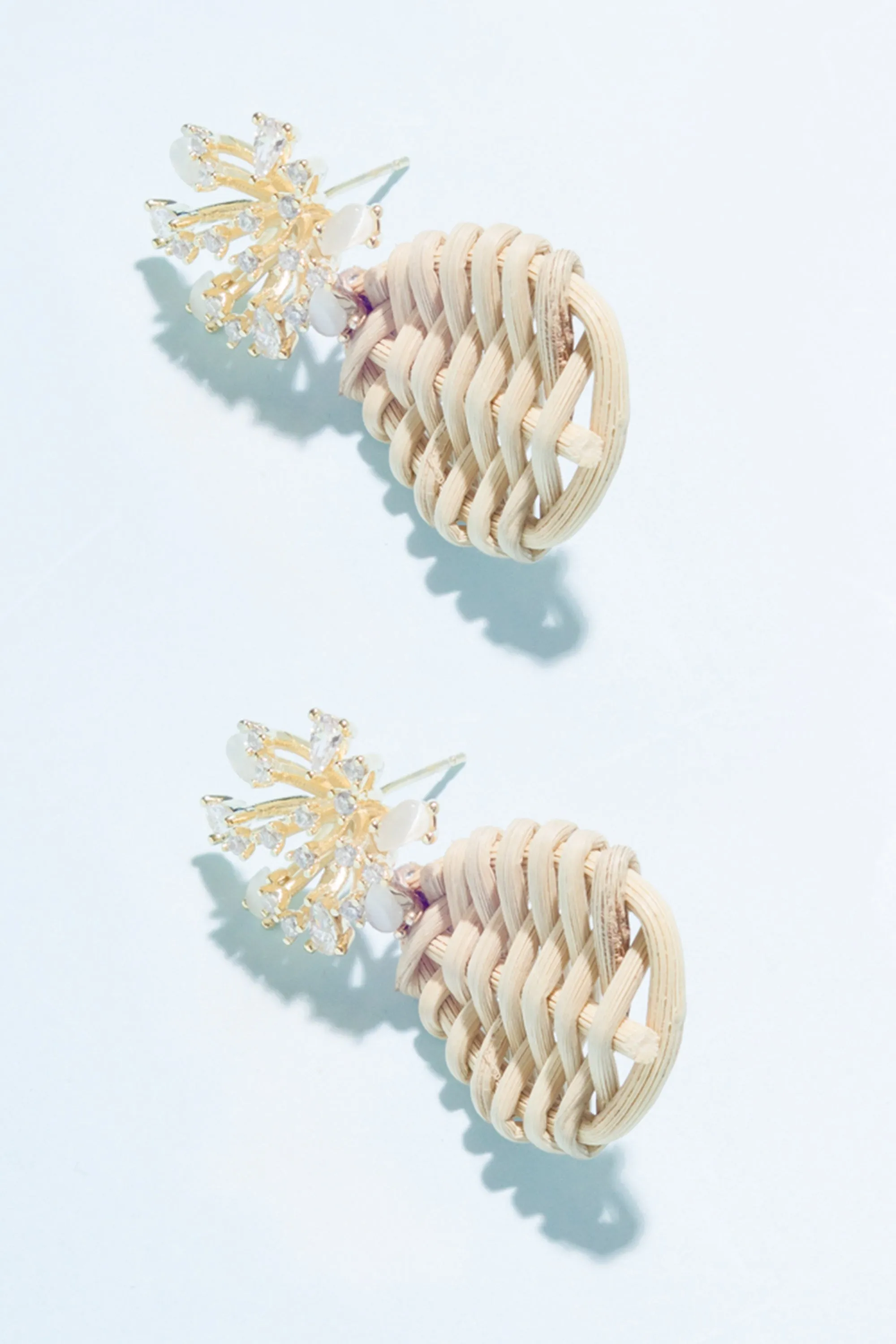 Fergie Woven Rattan Earrings