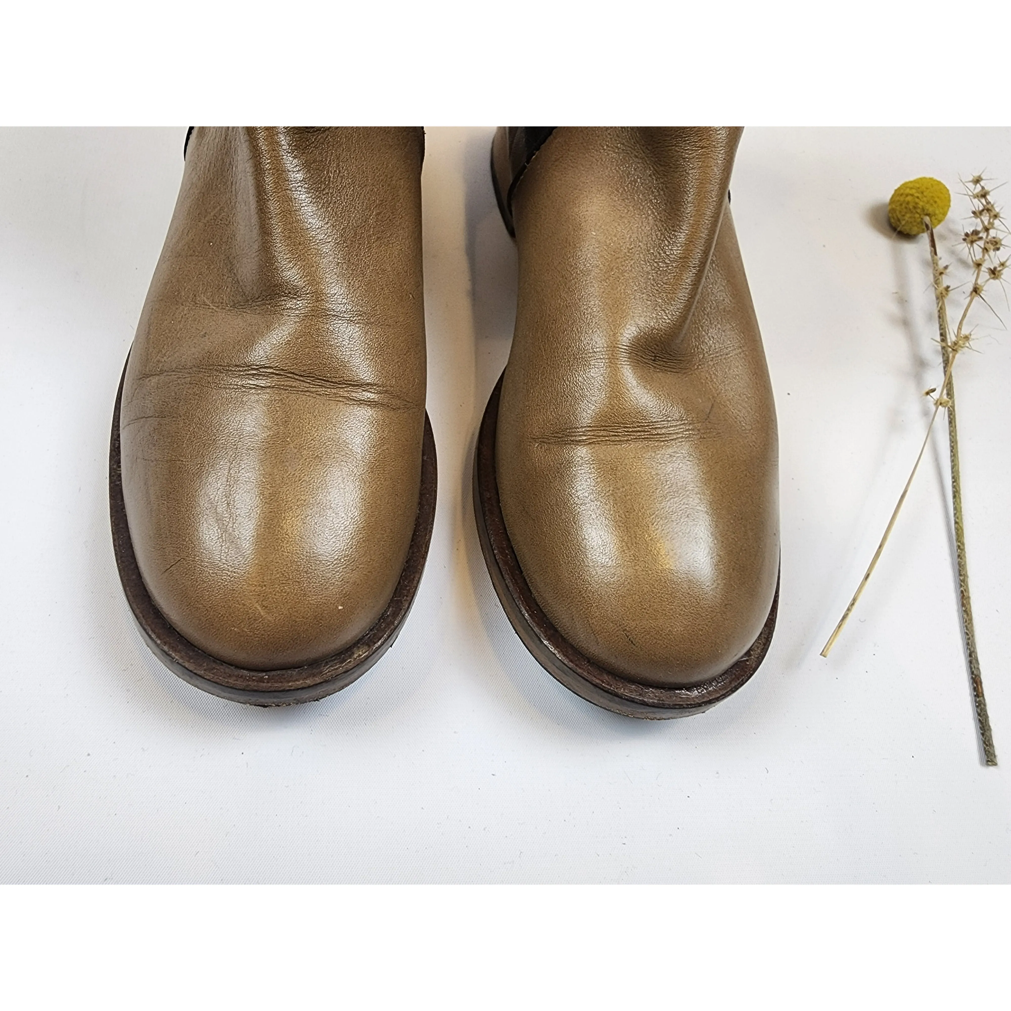 Filippo Raphael quality dark beige leather ankle boots size 36