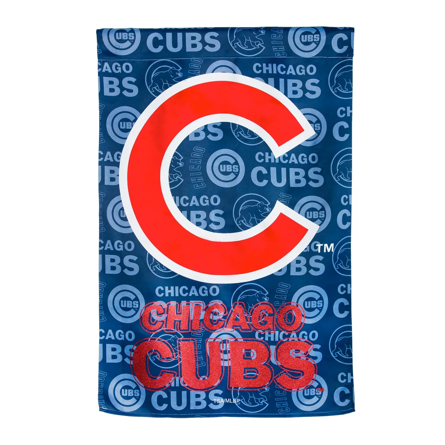 Flag, Suede, Glitter, DS, Reg, Chicago Cubs,13s4204bl