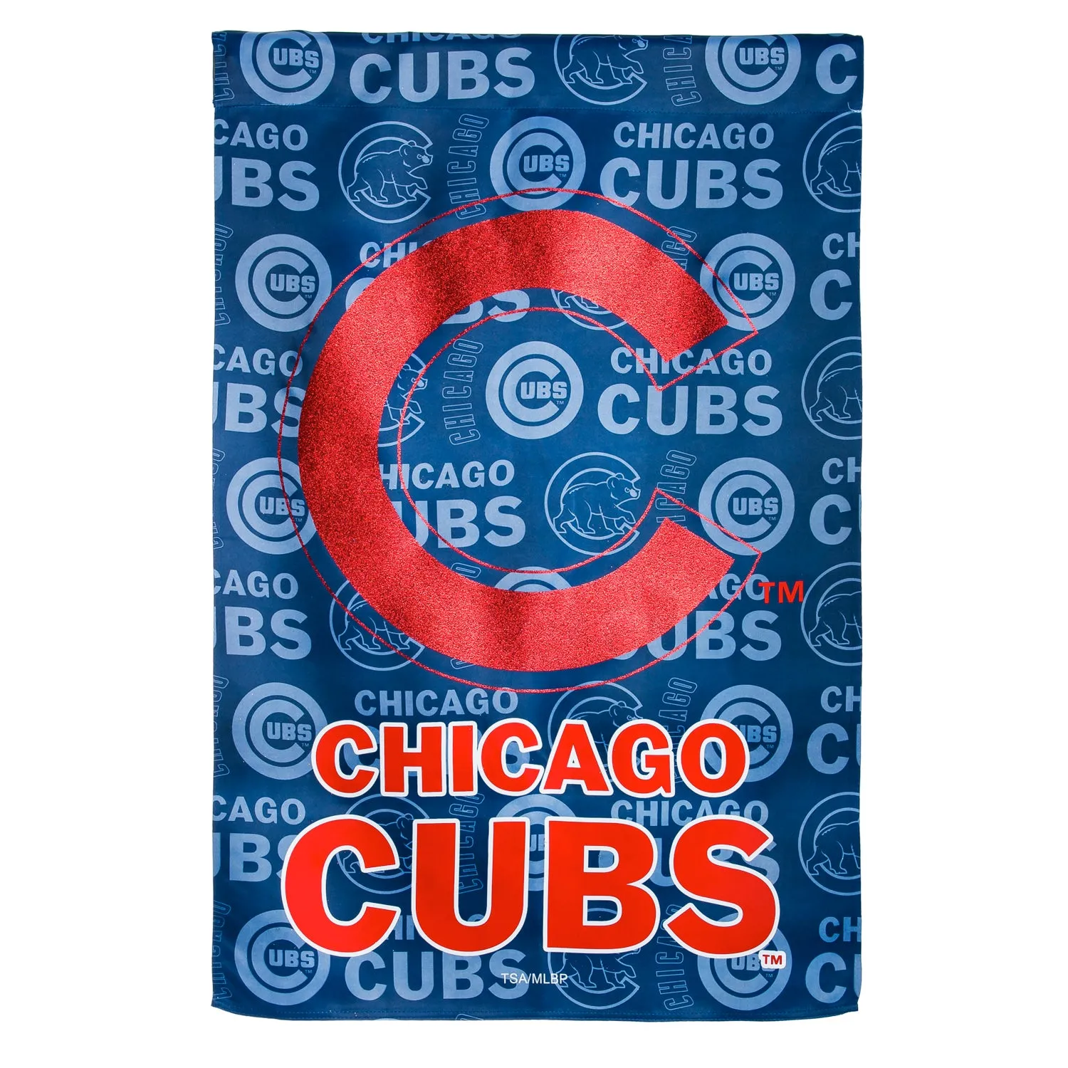 Flag, Suede, Glitter, DS, Reg, Chicago Cubs,13s4204bl