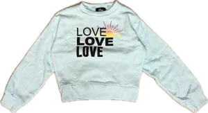 FLOWERS BY ZOE- LOVE SWEATSHIRT SEAFOAM