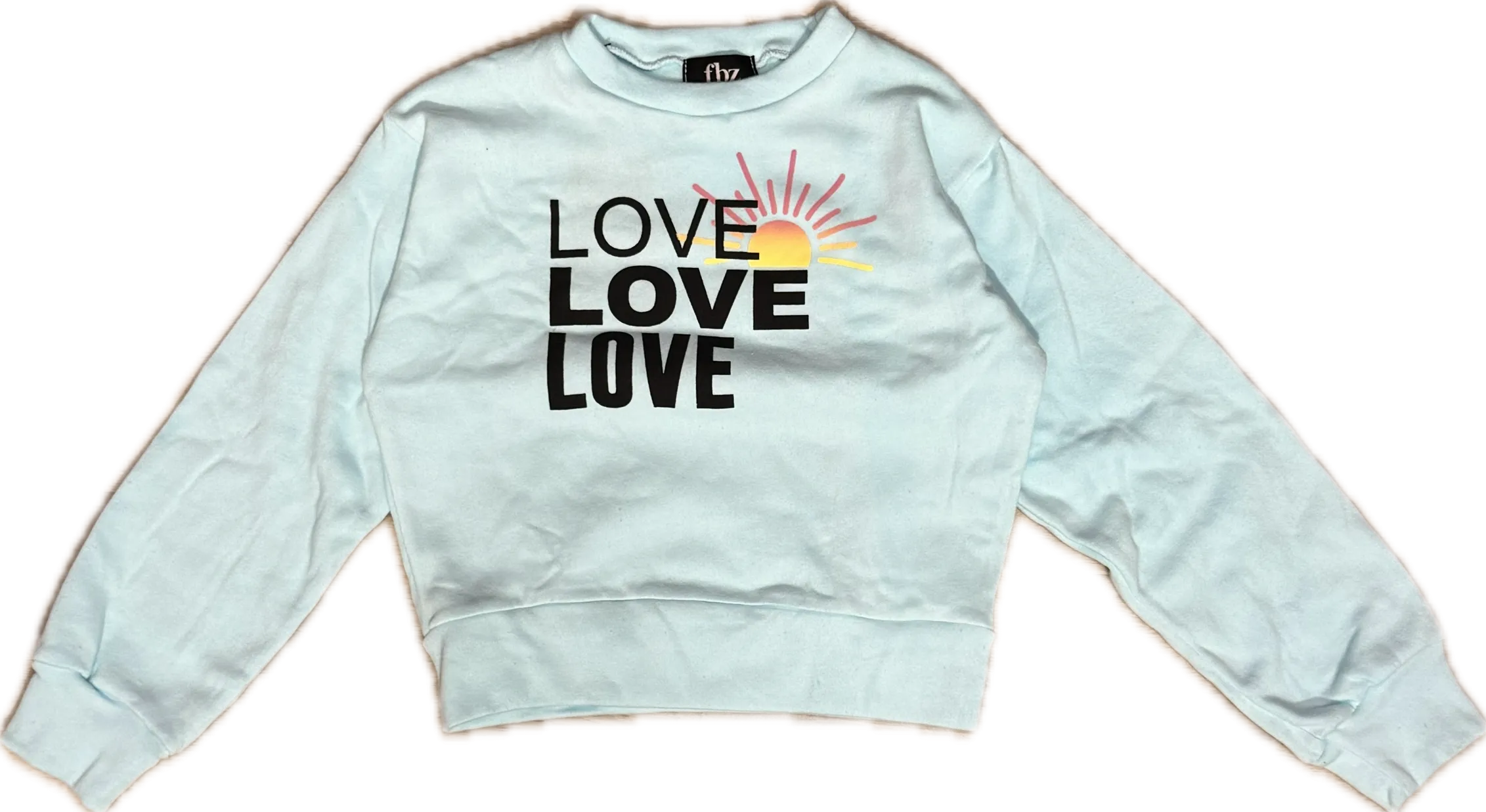 FLOWERS BY ZOE- LOVE SWEATSHIRT SEAFOAM