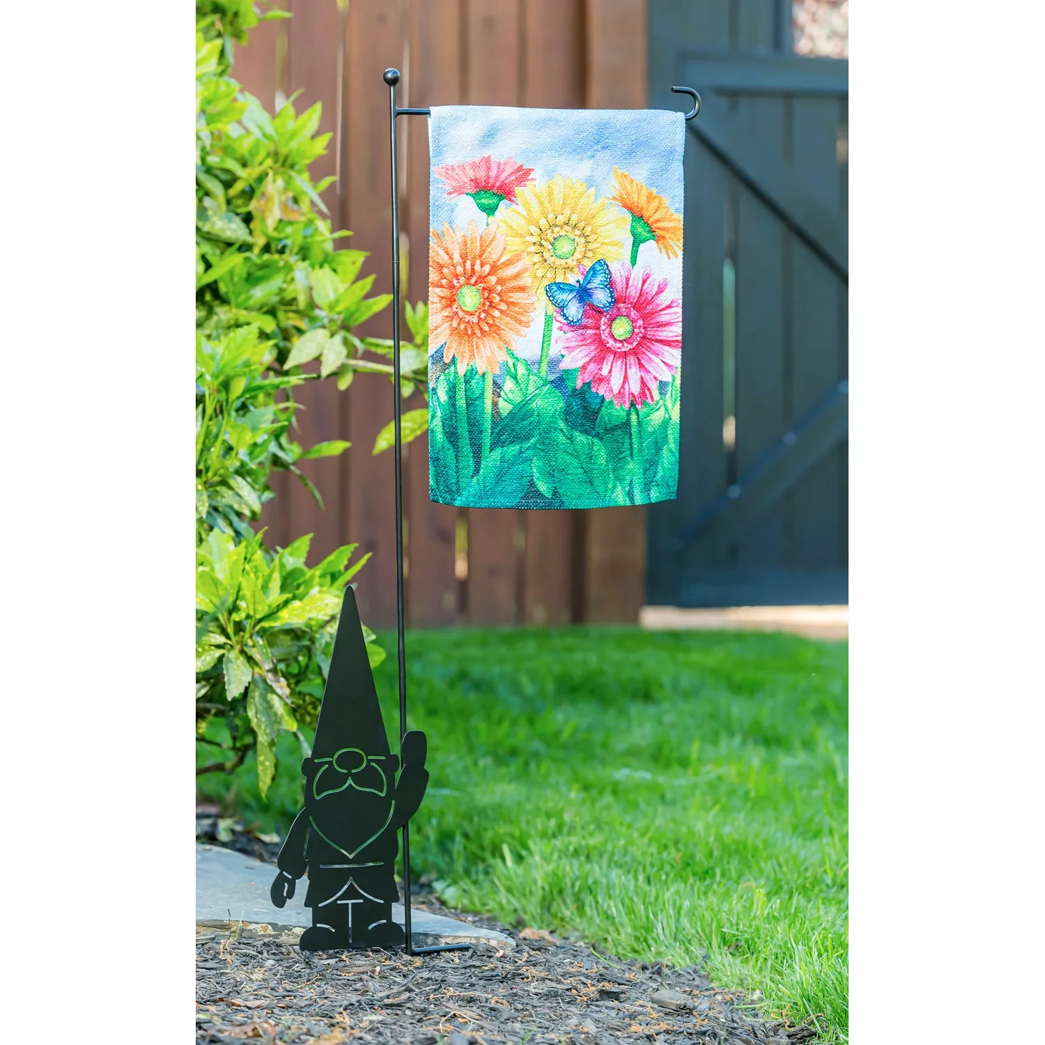 Gerbera Daisies Garden Textured Suede Flag,14es9645