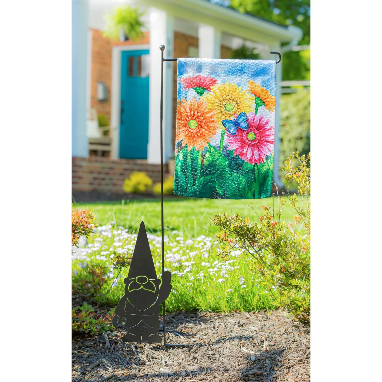Gerbera Daisies Garden Textured Suede Flag,14es9645