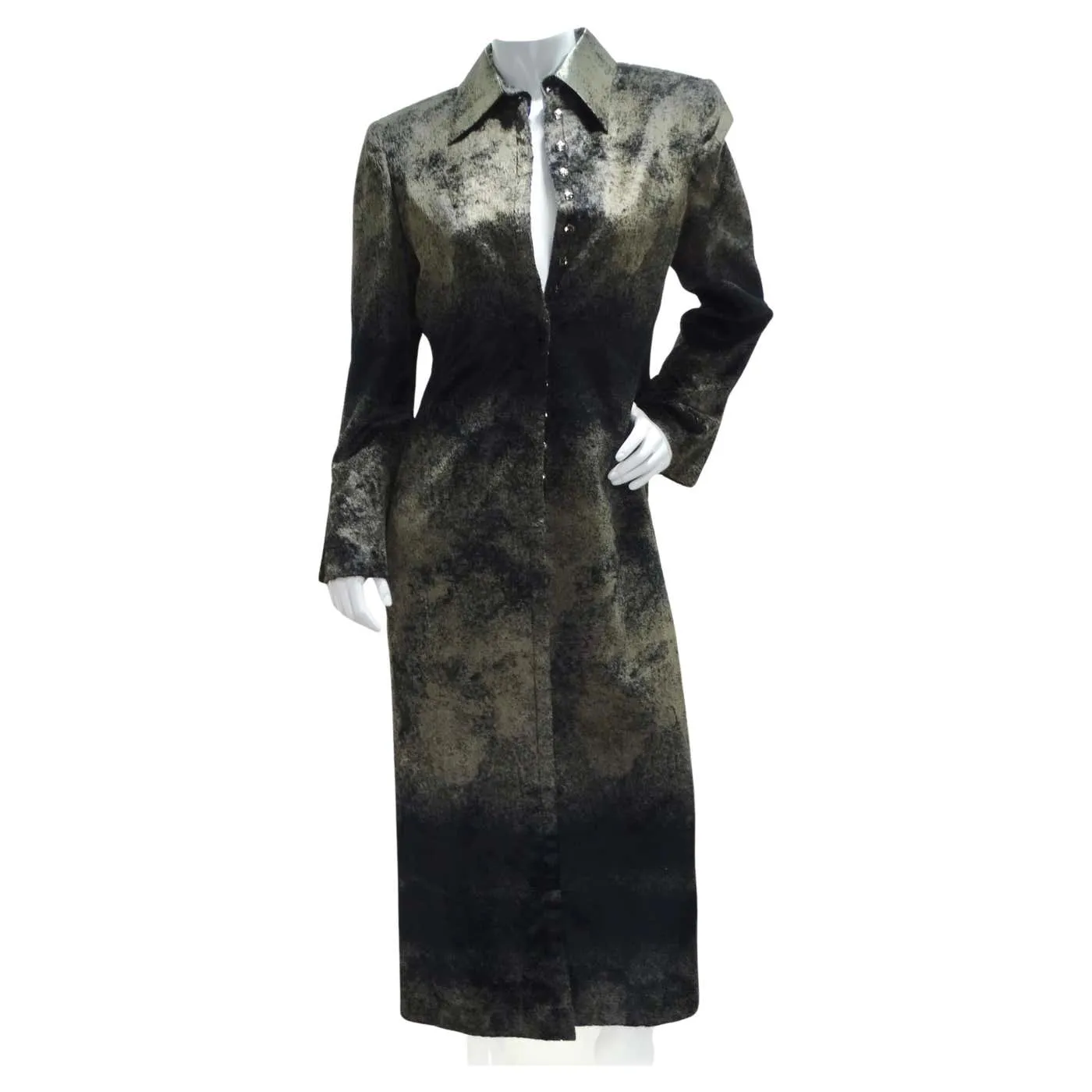 Gianfranco Ferre 1980s Silk Velour Duster Jacket