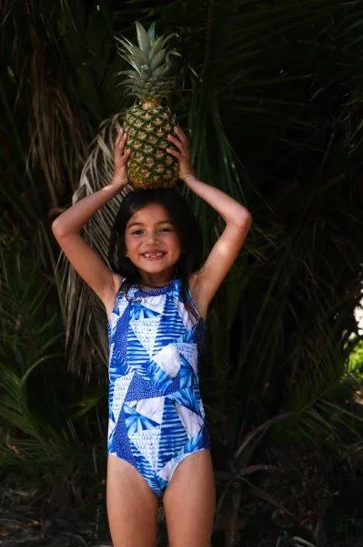 Girls One Piece, Mia Swimsuit in OCEAN Blue