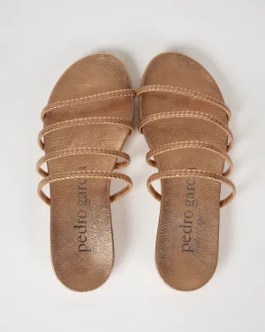 greta sandal - tan soft kid   foil