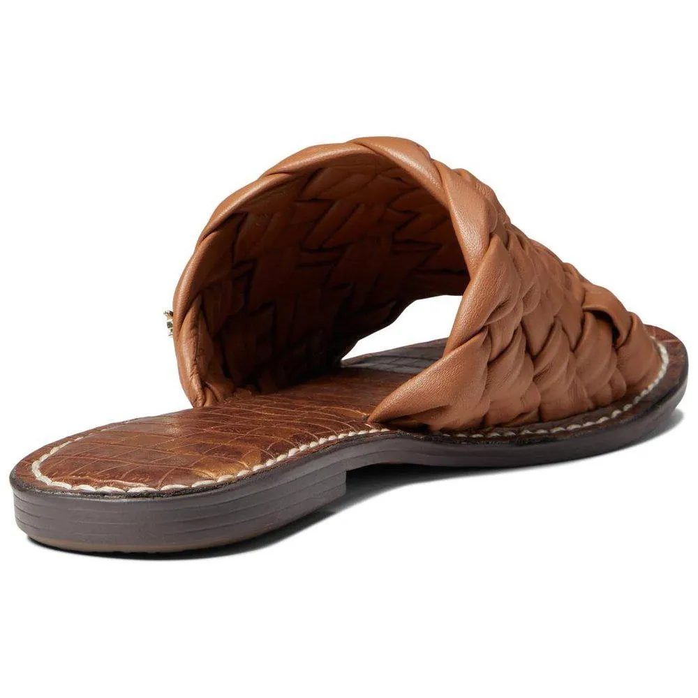 Griffin Cuoio Woven Leather Flat Slides
