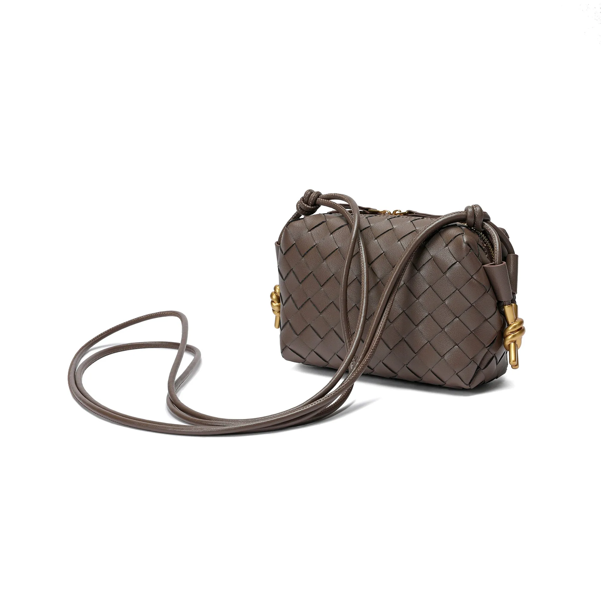 Hand-Woven Leather Small Crossbody Bag