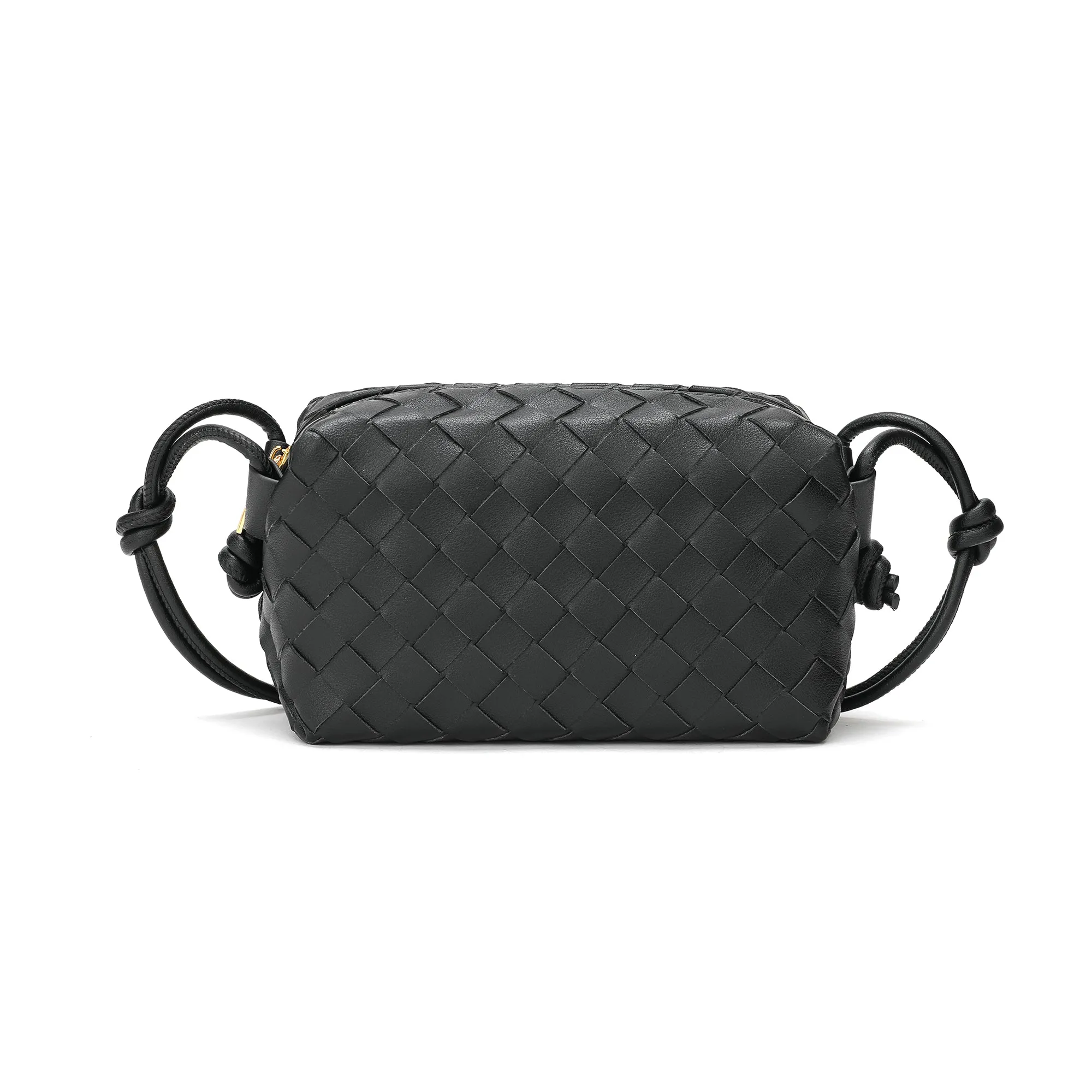 Hand-Woven Leather Small Crossbody Bag