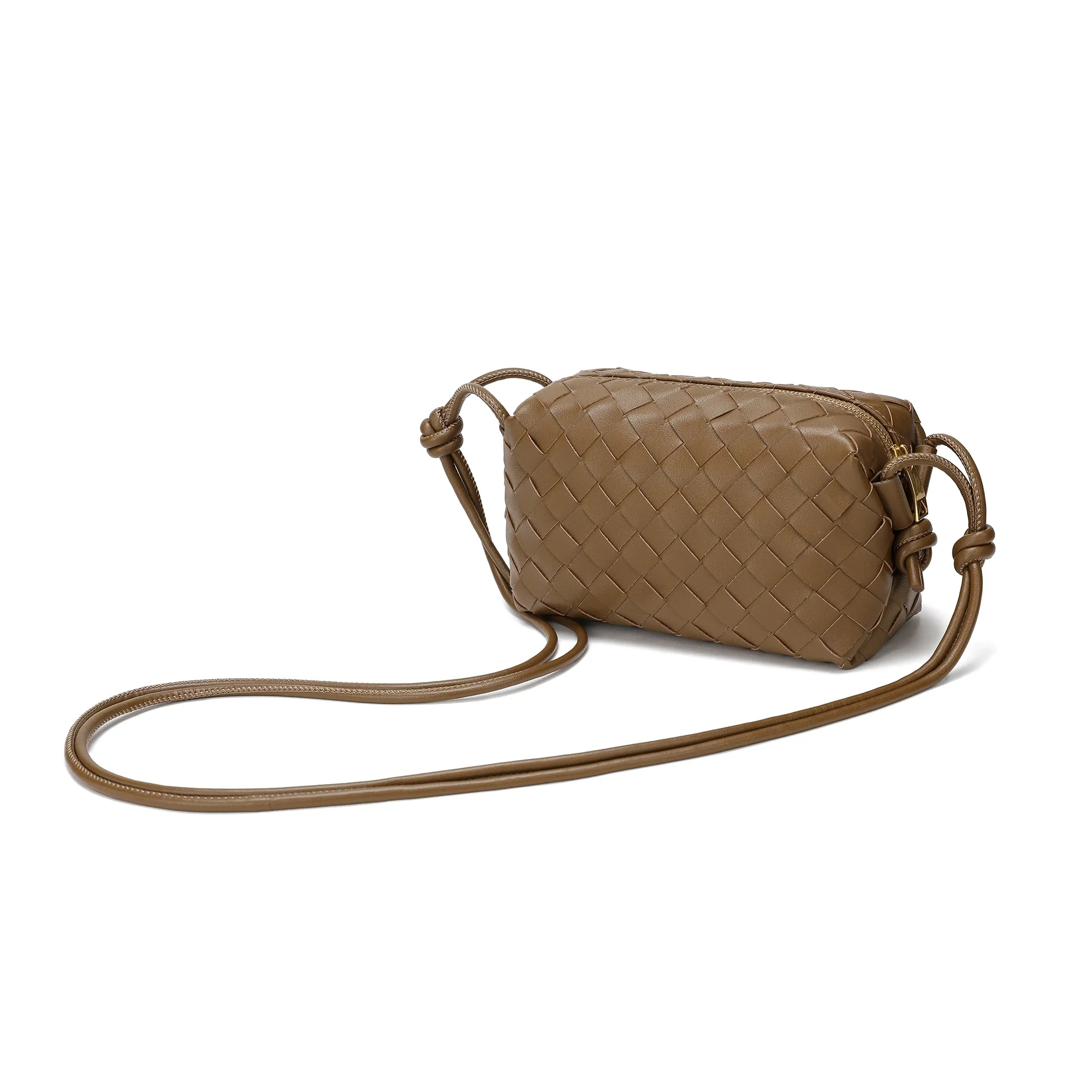 Hand-Woven Leather Small Crossbody Bag