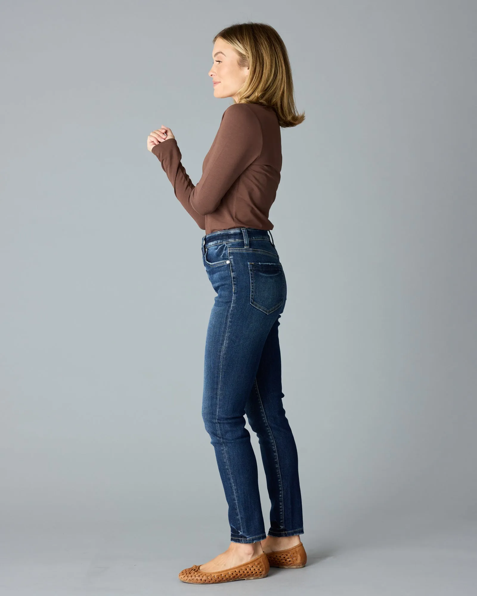 High Rise Ankle Skinny