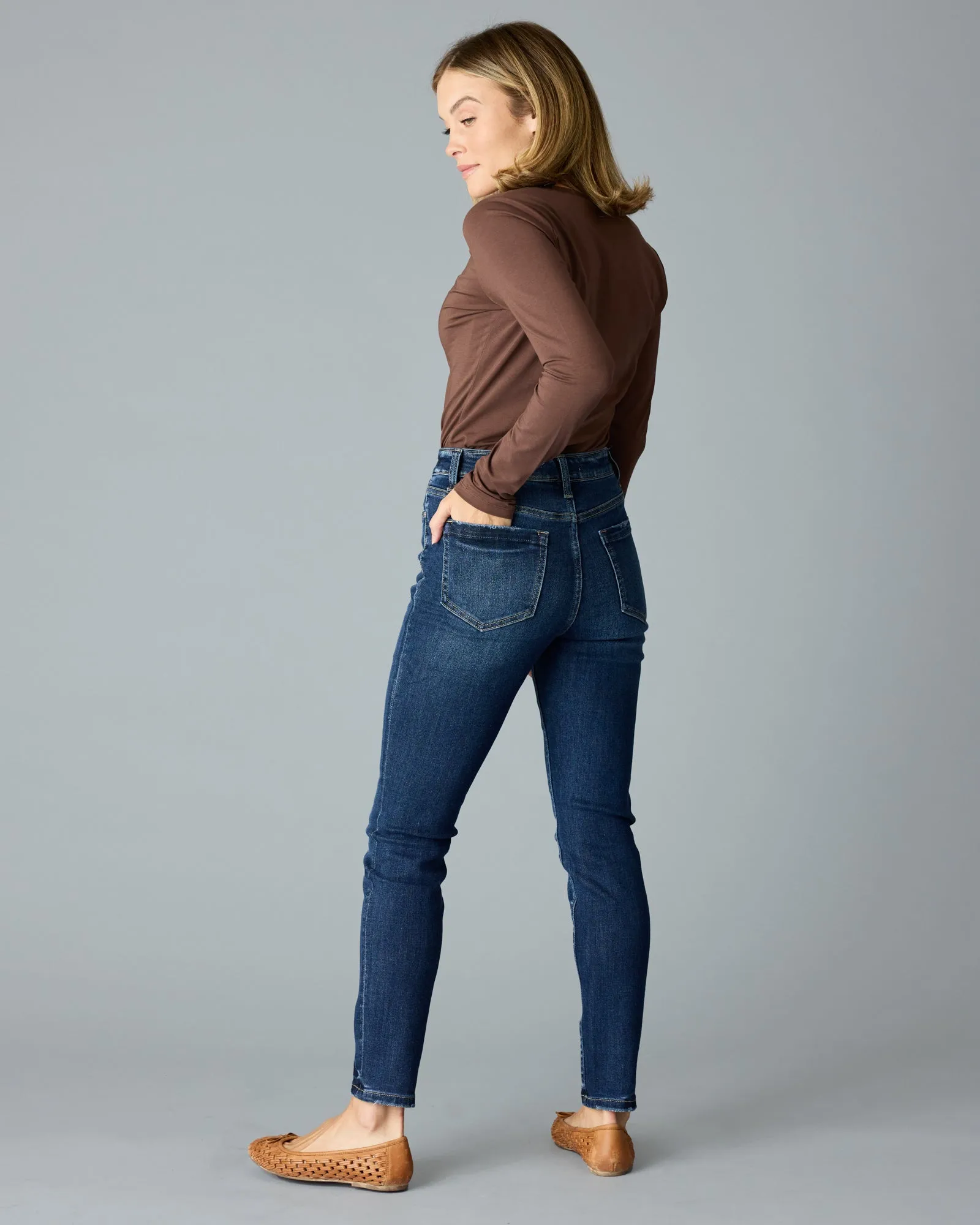 High Rise Ankle Skinny