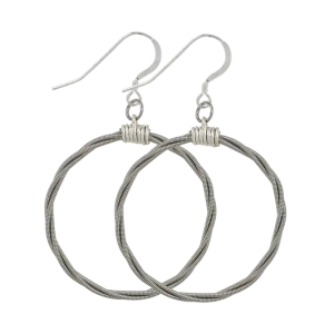 High Strung Studios - Earrings - Song Circle Hoop - Large (Silver) #EASC33LG