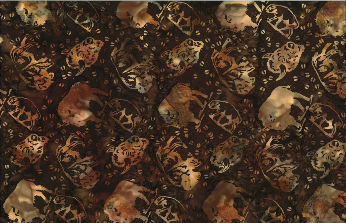 Hoffman Fabrics Bourbon Bison Buffalo Batik Fat Quarter S2352-572-Bourbon