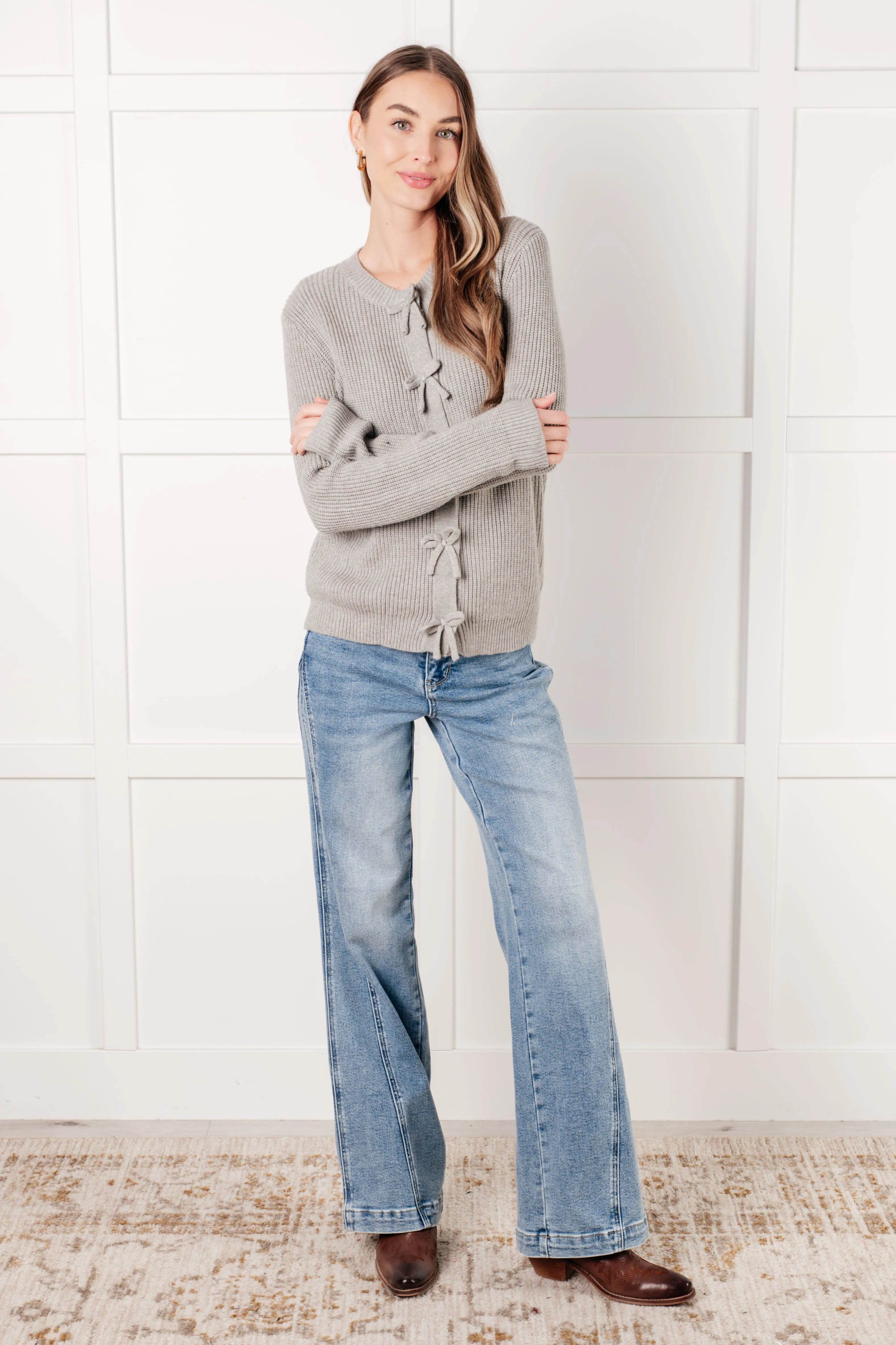 I Don't Know Why Bow Front Cardigan