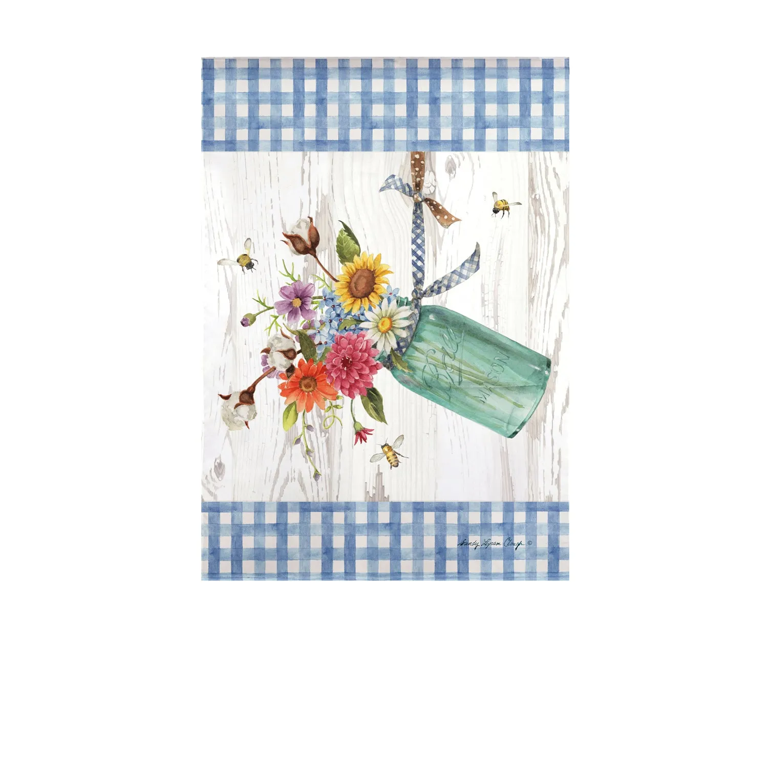 Indigo Farm Bouquet Garden Suede Flag,14s9613