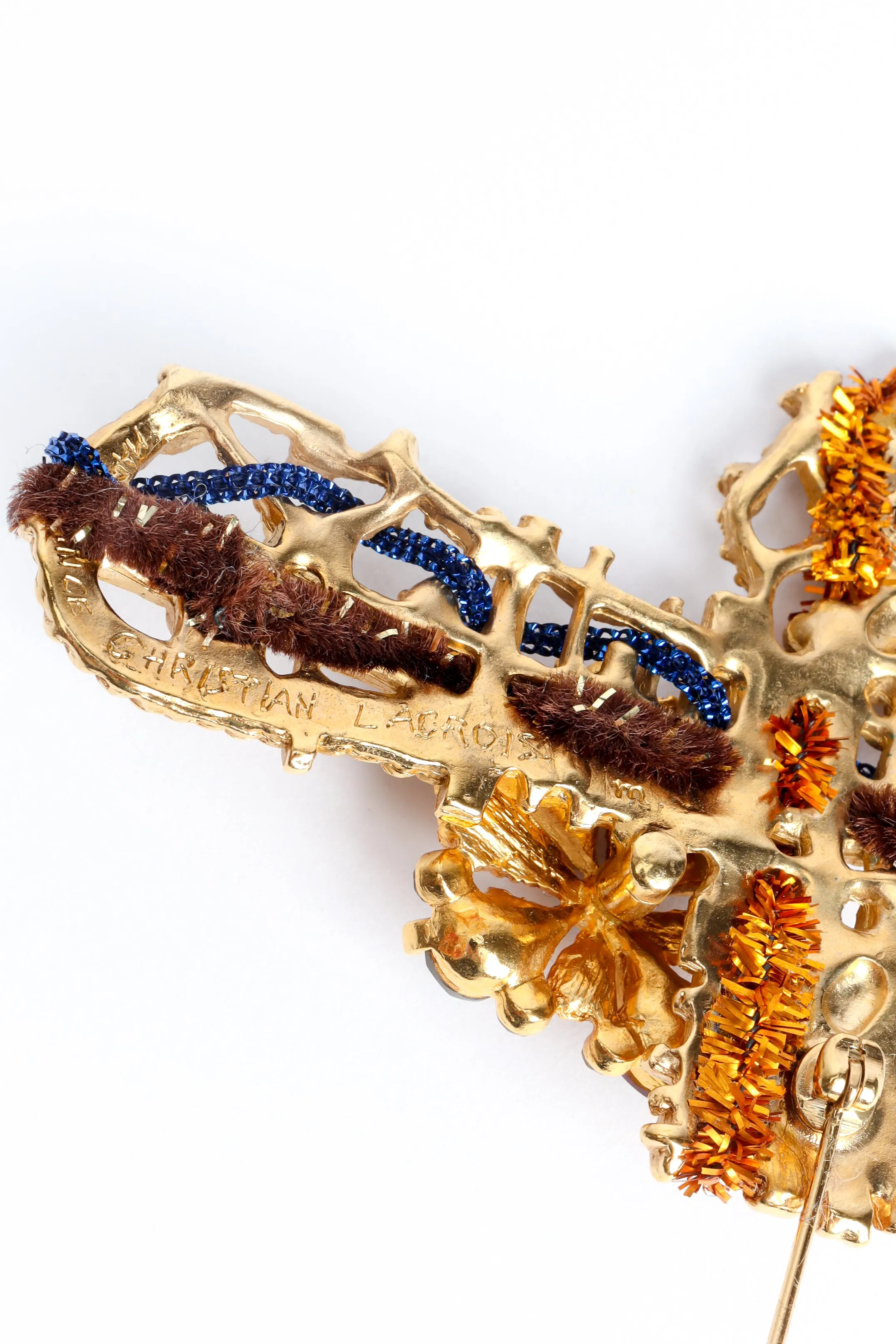 Jeweled Woven Cross Brooch