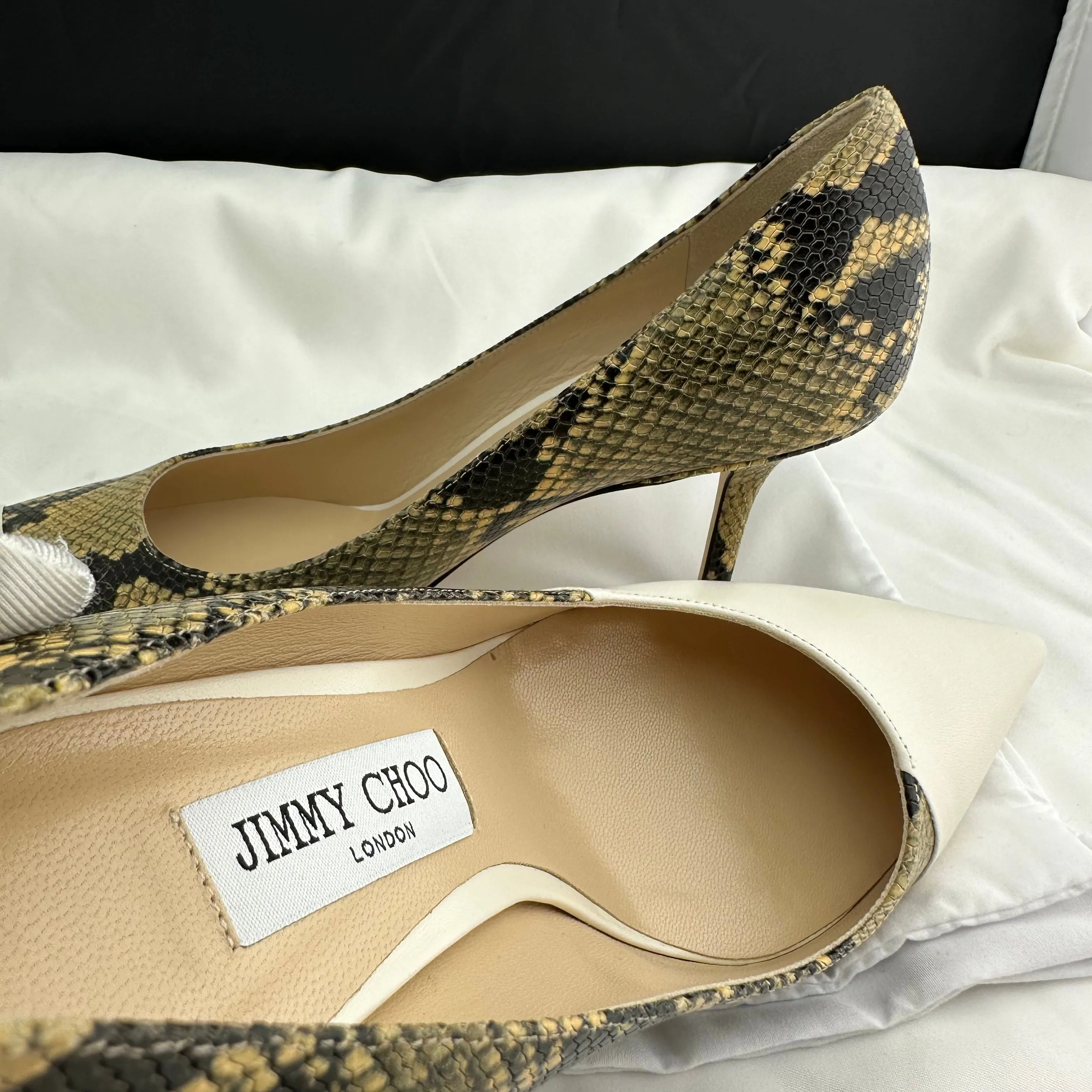 Jimmy Choo Leather Pattern Print Love 85 Pointed Pumps