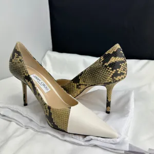 Jimmy Choo Leather Pattern Print Love 85 Pointed Pumps