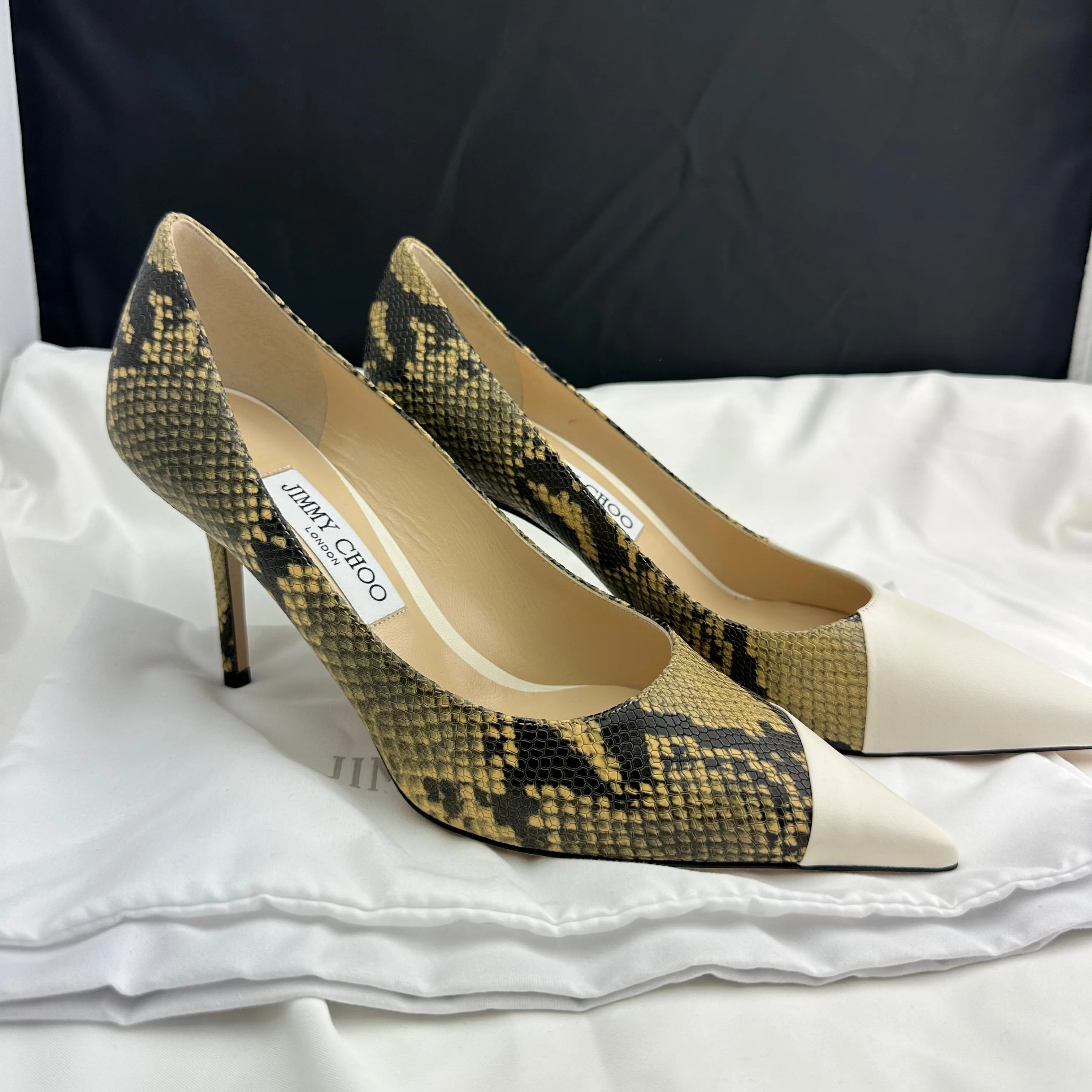 Jimmy Choo Leather Pattern Print Love 85 Pointed Pumps