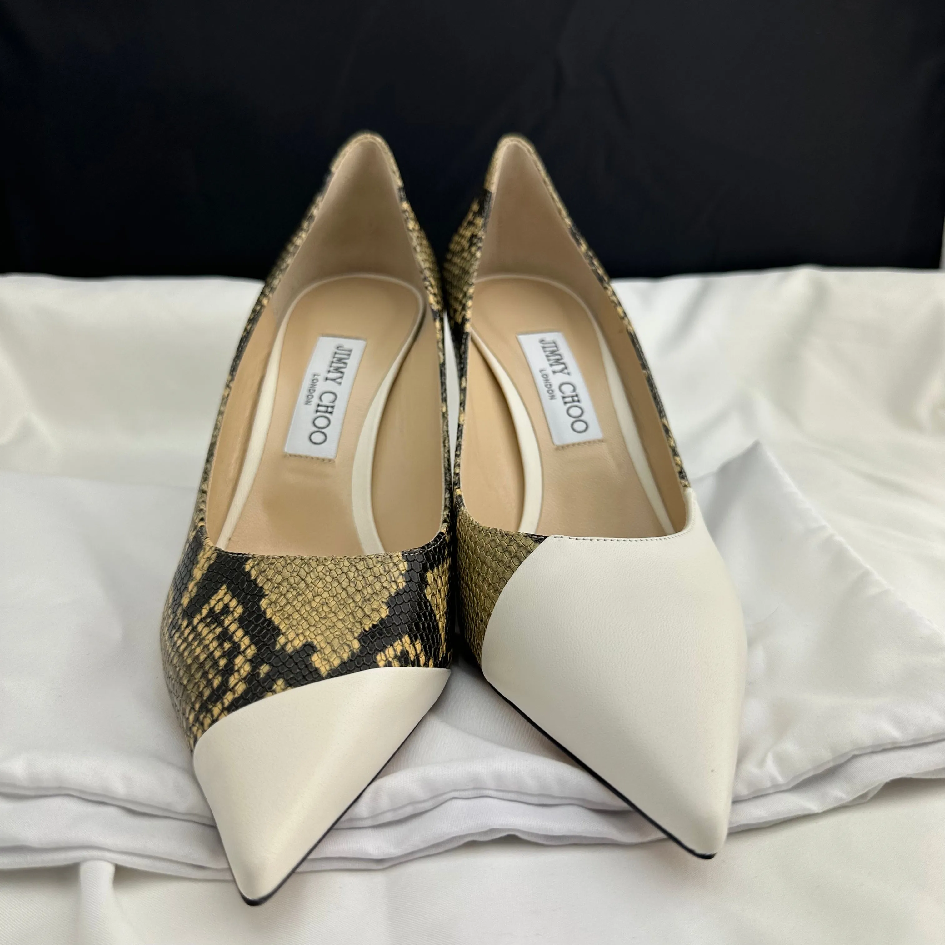 Jimmy Choo Leather Pattern Print Love 85 Pointed Pumps