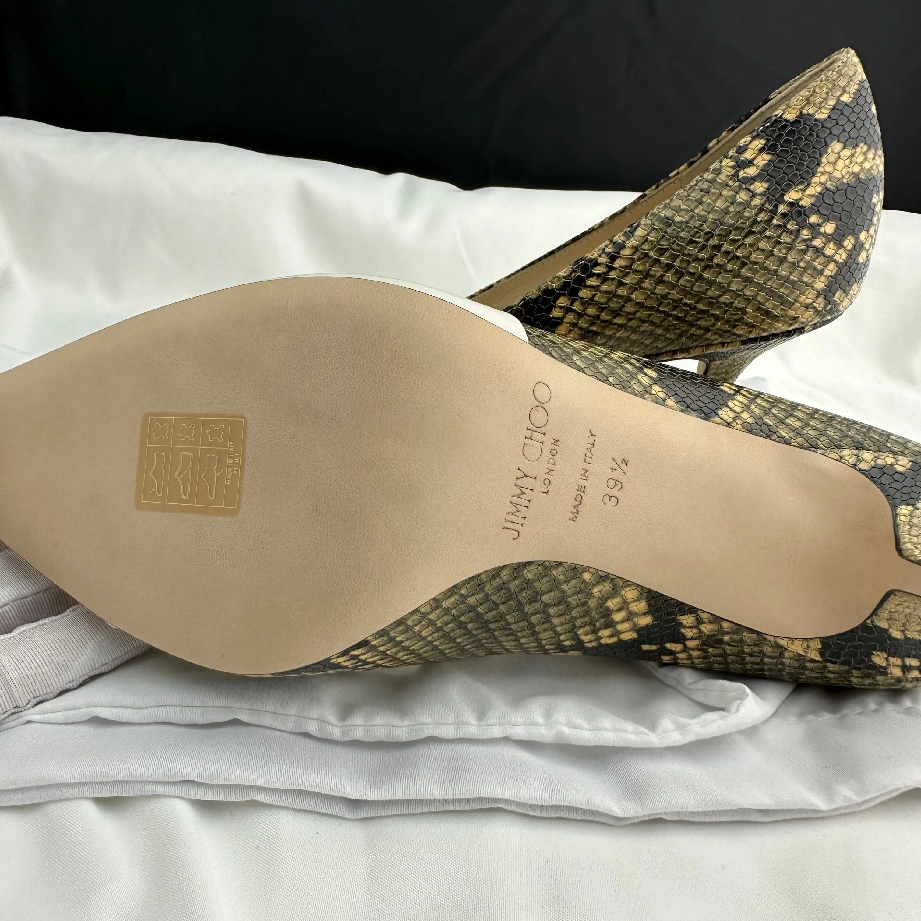 Jimmy Choo Leather Pattern Print Love 85 Pointed Pumps
