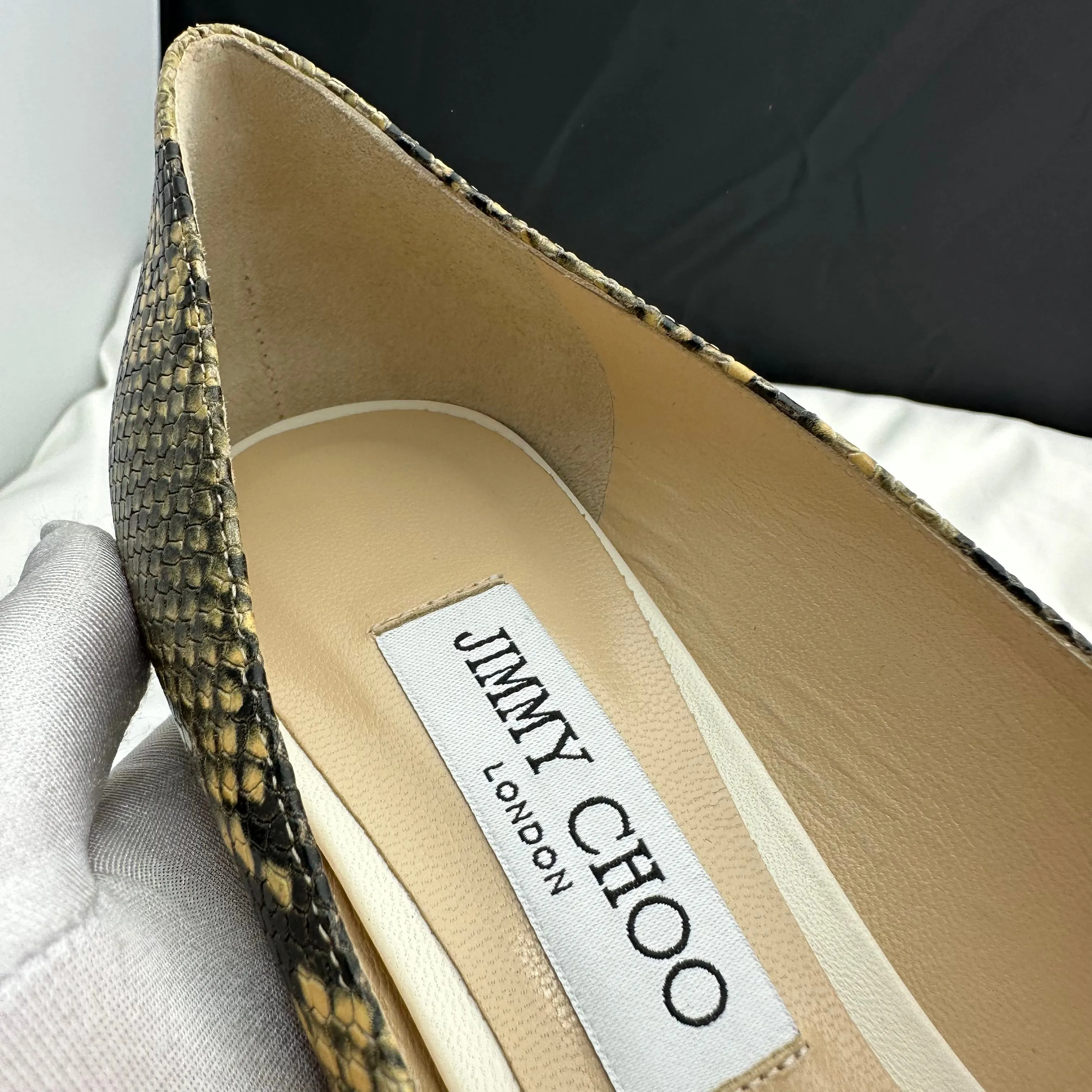 Jimmy Choo Leather Pattern Print Love 85 Pointed Pumps