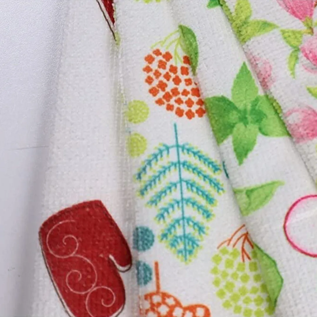 Kitchen Microfiber Cleaning Cloth Flowers 4in1 32cm