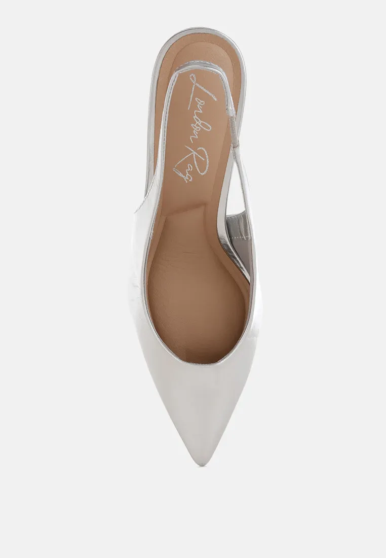Kitten Heel Slingback Sandals By RUW