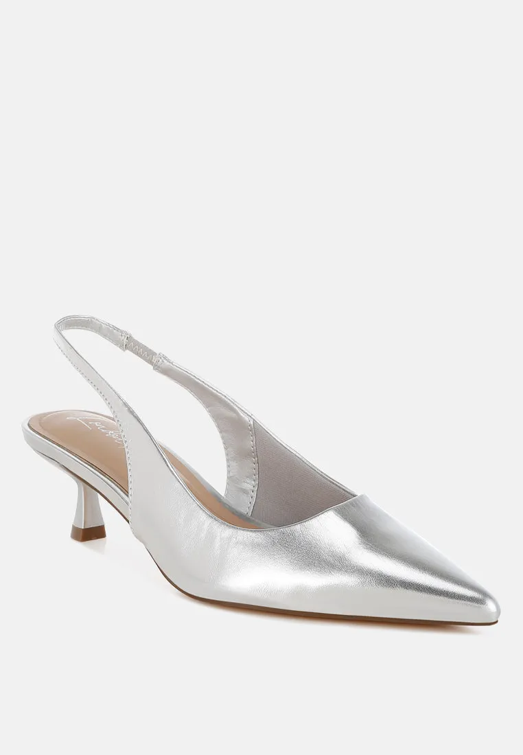 Kitten Heel Slingback Sandals By RUW