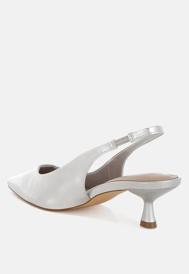 Kitten Heel Slingback Sandals By RUW