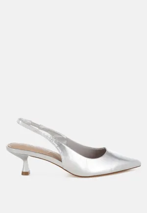 Kitten Heel Slingback Sandals By RUW
