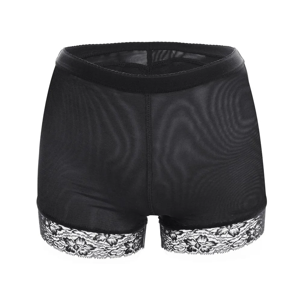 KIWI RATA Womens Seamless Butt Lifter Padded Lace Panties Enhancer Underwear,Black,X-Large