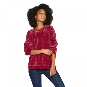 Knox Rose Women's Shoulder Lace Detail Sweater