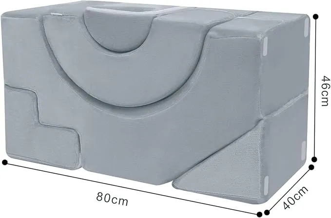 Large Super Soft Fleece Pikler Modular Soft Play Equipment | Removable & Washable | Grey