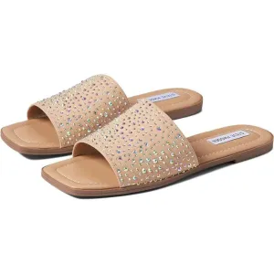 Lilu Iridescent Nude Flat Slide Sandals