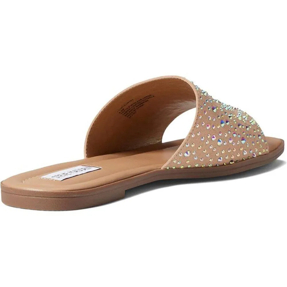 Lilu Iridescent Nude Flat Slide Sandals