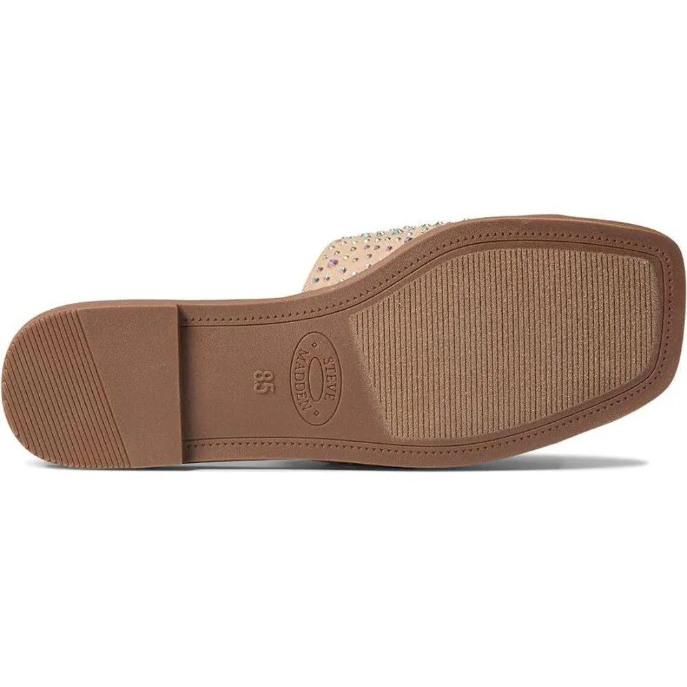 Lilu Iridescent Nude Flat Slide Sandals