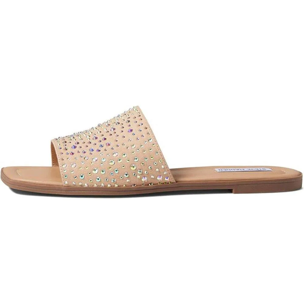Lilu Iridescent Nude Flat Slide Sandals