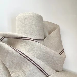 Linnet Linen Towel Cloth - Mulberry Stripes on Oyster