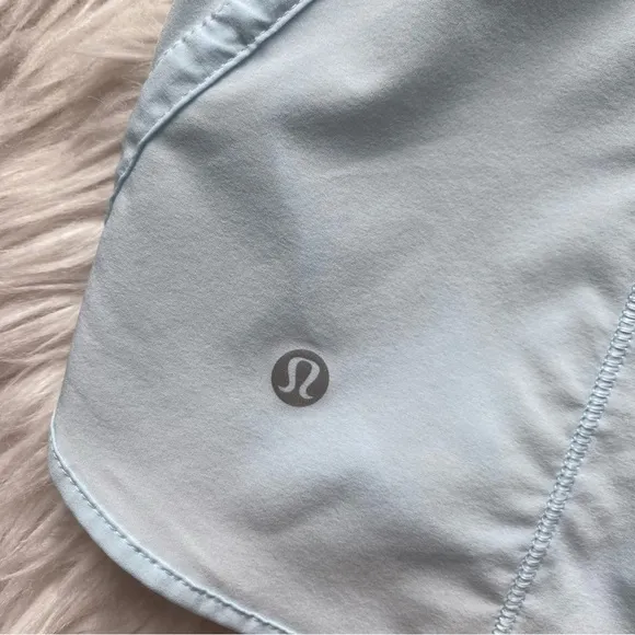 Lululemon Track That High-Rise Lined Short 5” Women’s Size 4 Powder Blue
