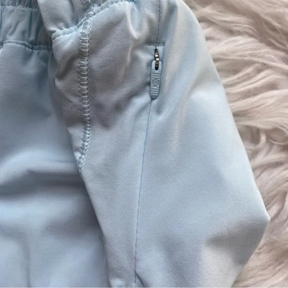 Lululemon Track That High-Rise Lined Short 5” Women’s Size 4 Powder Blue