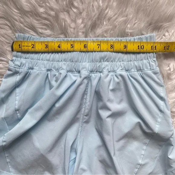Lululemon Track That High-Rise Lined Short 5” Women’s Size 4 Powder Blue