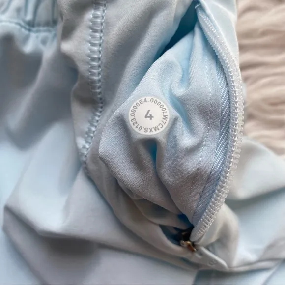 Lululemon Track That High-Rise Lined Short 5” Women’s Size 4 Powder Blue