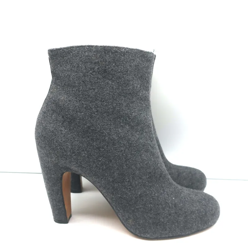 Maison Margiela Ankle Boots Gray Felt Size 41 High Heel Booties