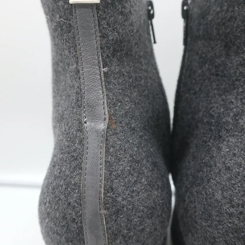 Maison Margiela Ankle Boots Gray Felt Size 41 High Heel Booties