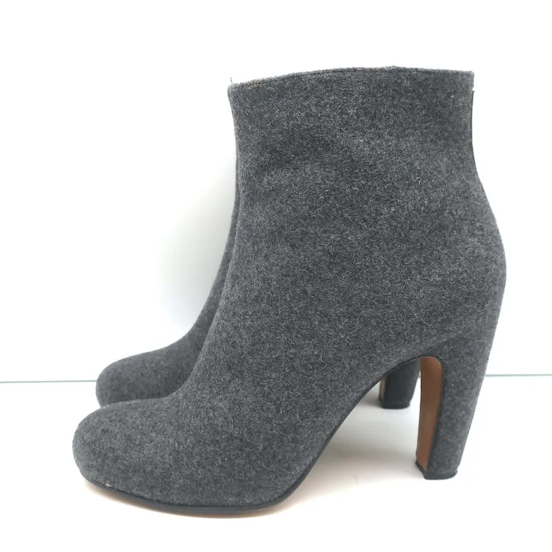 Maison Margiela Ankle Boots Gray Felt Size 41 High Heel Booties